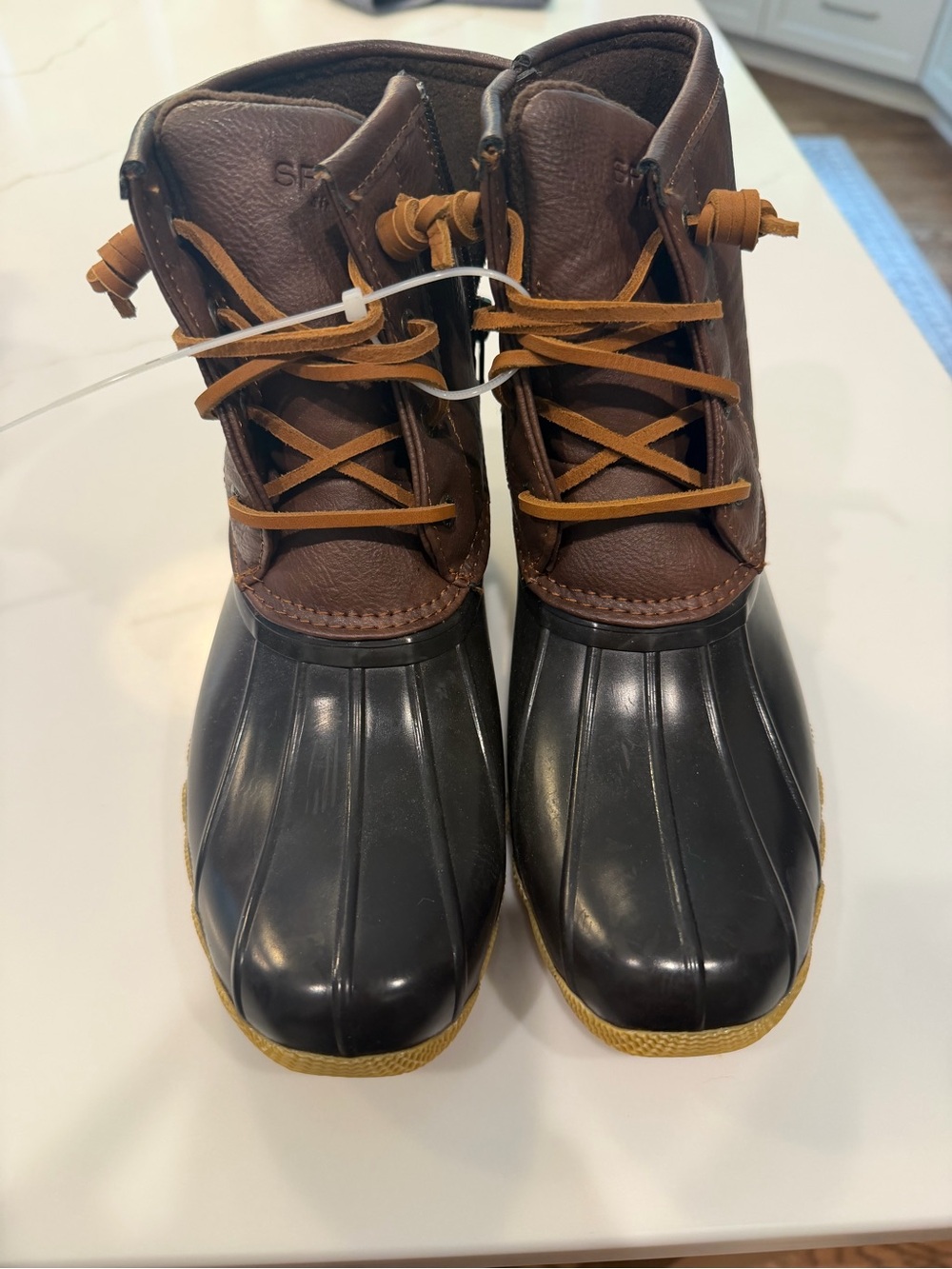 NEW! Size 3 Girl - Sperry Brown and Black Waterproof Duck Boots